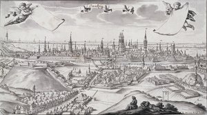 Panorama Gdaňsku (inkoust a černý inkoust na papíře) od Frederich Wener